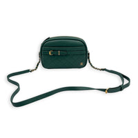 Camera Shoulder Bag Green in Lambskin, Gold hardware