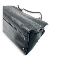 Boston Shoulder Bag Black in Calfskin, Silver hardware