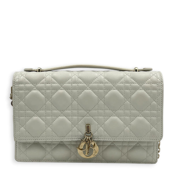 Miss My Dior Shoulder Bag White in Lambskin, Gold hardware