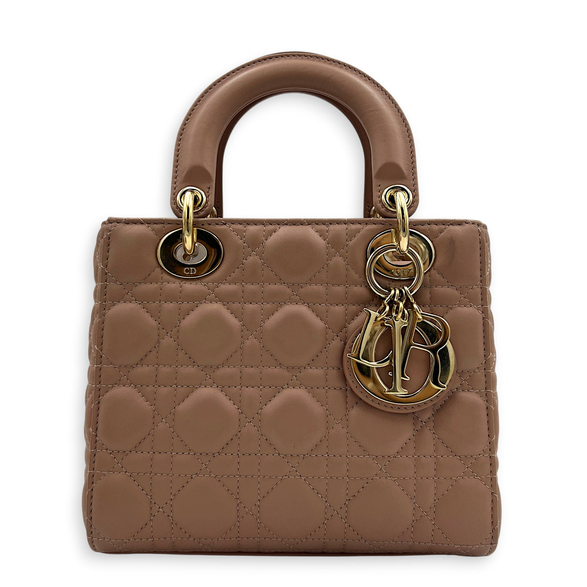 Lady Dior My ABCDior Top Handle Bag Small Pink in Lambskin, Gold hardware