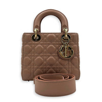 Lady Dior My ABCDior Top Handle Bag Small Pink in Lambskin, Gold hardware