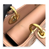 Lady Dior My ABCDior Top Handle Bag Small Pink in Lambskin, Gold hardware