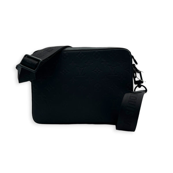 Trio Black Messenger in Monogram Shadow Leather, Gunmetal hardware