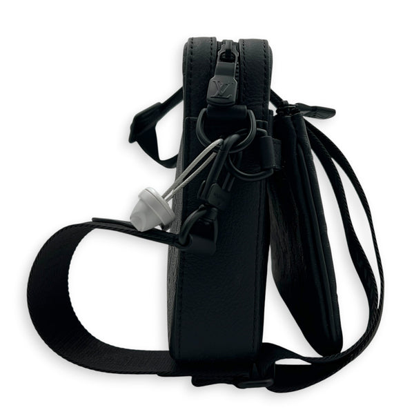 Trio Black Messenger in Monogram Shadow Leather, Gunmetal hardware