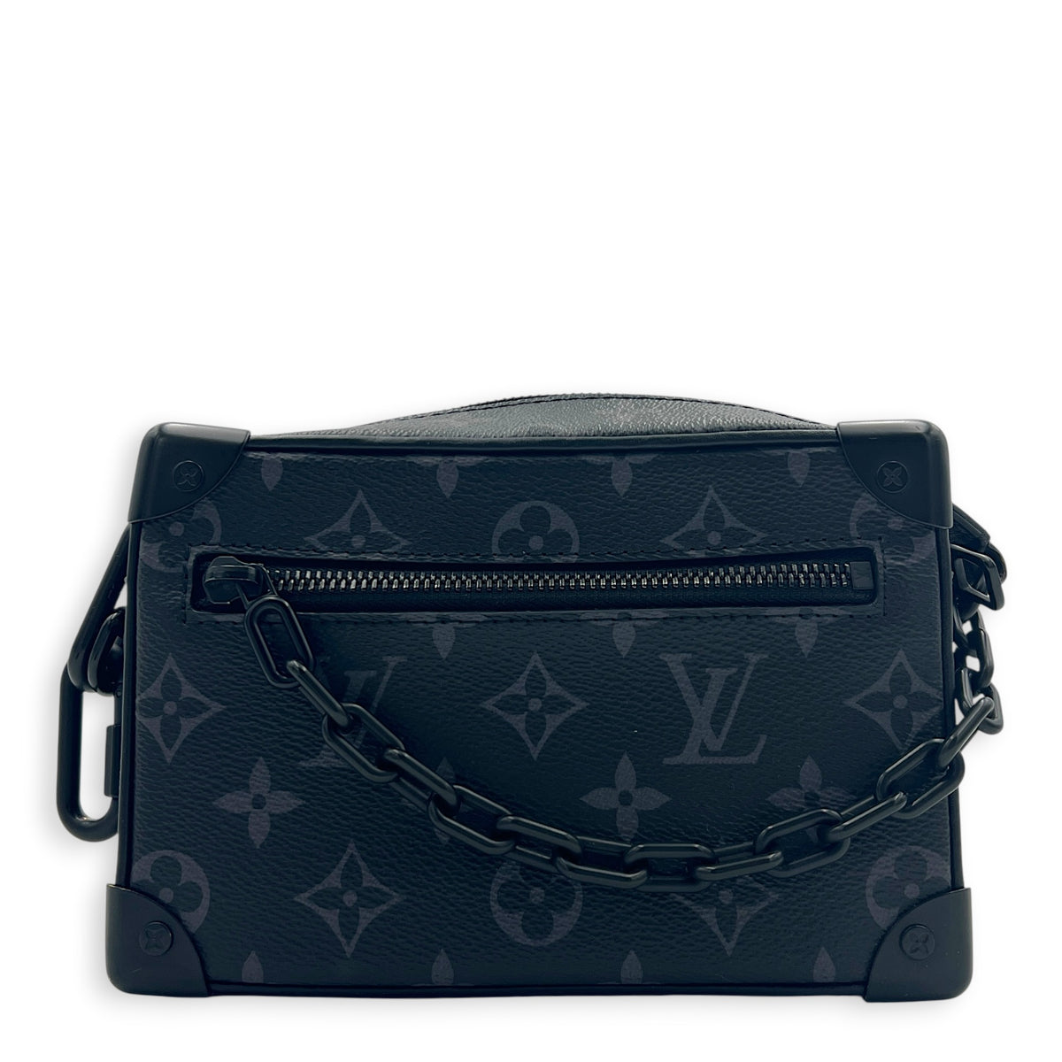 Soft Trunk Monogram Eclipse Shoulder Bag in Monogram Coated Canvas, Black hardware