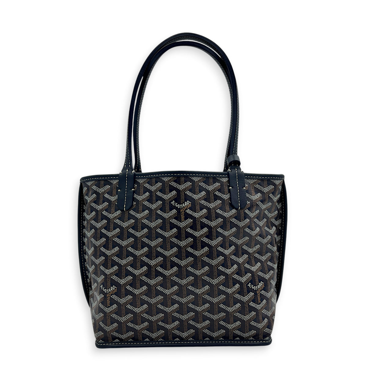 Anjou Tote Bag Mini Blue in Coated Canvas