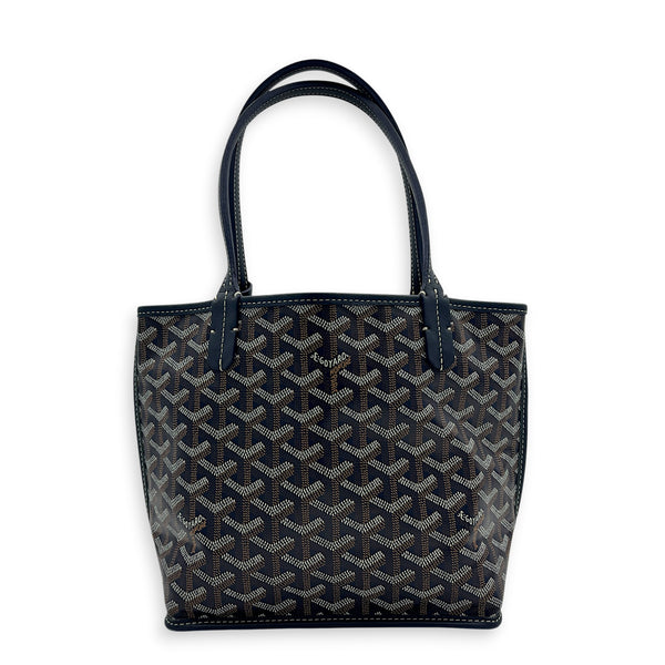 Anjou Tote Bag Mini Blue in Coated Canvas