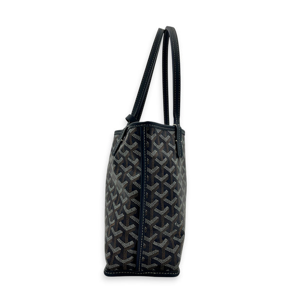 Anjou Tote Bag Mini Blue in Coated Canvas