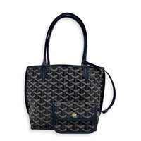 Anjou Tote Bag Mini Blue in Coated Canvas