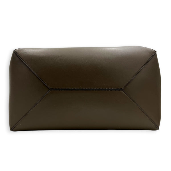 Puzzle Fold Tote Bag Medium Green in Calfskin, Gold hardware