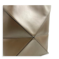 Puzzle Fold Tote Bag Medium Green in Calfskin, Gold hardware