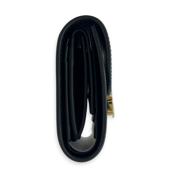 Triomphe Black Wallet in Box Calfskin, Gold hardware
