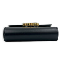 Triomphe Black Wallet in Box Calfskin, Gold hardware