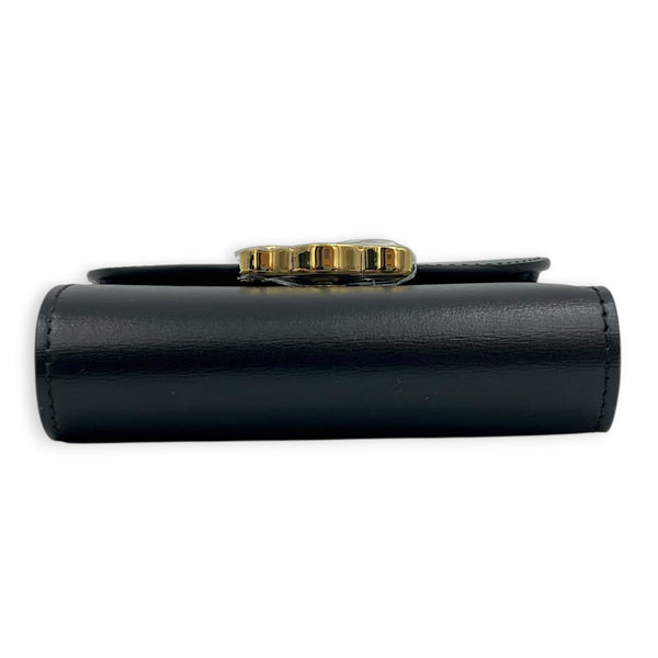 Triomphe Black Wallet in Box Calfskin, Gold hardware