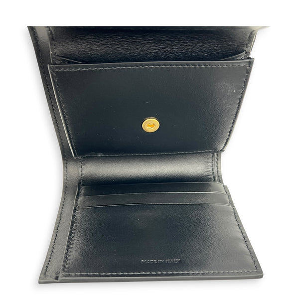Triomphe Black Wallet in Box Calfskin, Gold hardware