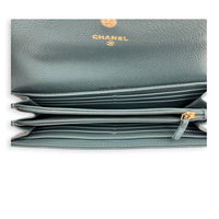 Boy Wallet Blue in Caviar Leather, Light Gold hardware