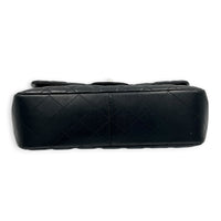 Classic Single Flap Jumbo Black Shoulder Bag in Lambskin, Silver hardware