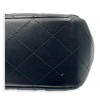 Classic Single Flap Jumbo Black Shoulder Bag in Lambskin, Silver hardware