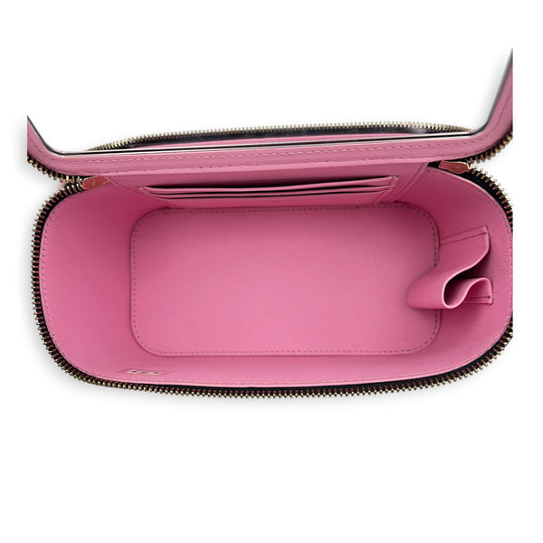 Vanity Black/Pink Top Handle Bag in Lambskin, Gold hardware