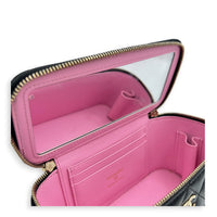 Vanity Black/Pink Top Handle Bag in Lambskin, Gold hardware