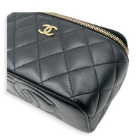Vanity Black/Pink Top Handle Bag in Lambskin, Gold hardware
