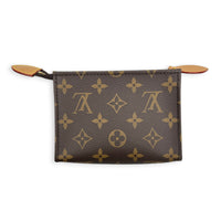 Toiletry Pouch on Chain Brown Shoulder Bag in Monogram Coated Canvas, Gold hardware