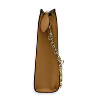 Toiletry Pouch on Chain Brown Shoulder Bag in Monogram Coated Canvas, Gold hardware