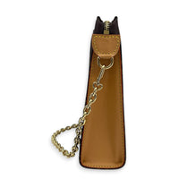 Toiletry Pouch on Chain Brown Shoulder Bag in Monogram Coated Canvas, Gold hardware