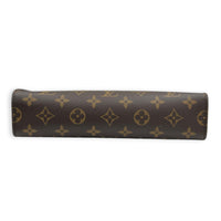 Toiletry Pouch on Chain Brown Shoulder Bag in Monogram Coated Canvas, Gold hardware