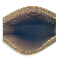 Toiletry Pouch on Chain Brown Shoulder Bag in Monogram Coated Canvas, Gold hardware