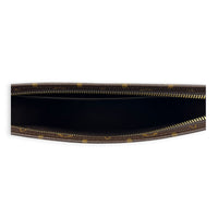Toiletry Pouch on Chain Brown Shoulder Bag in Monogram Coated Canvas, Gold hardware