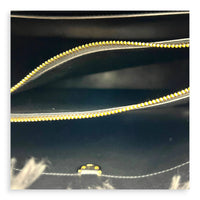 Hug Fringe Medium Black Top Handle Bag in Canvas, Gold hardware