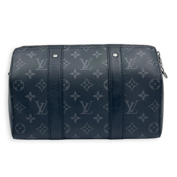 Keepall City Monogram Eclipse Crossbody Bag in Monogram Coated Canvas, Silver hardware