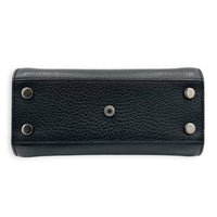 Sac de Jour Nano Black Top Handle Bag in Calfskin, Silver hardware