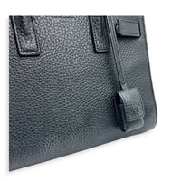 Sac de Jour Nano Black Top Handle Bag in Calfskin, Silver hardware