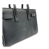 Sac de Jour Nano Black Top Handle Bag in Calfskin, Silver hardware