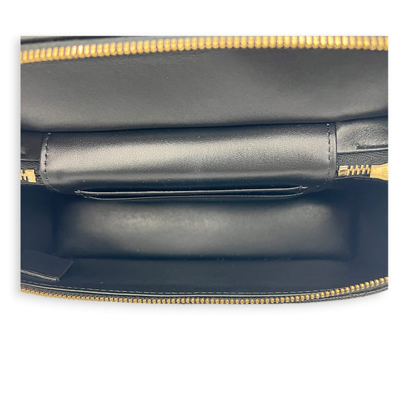 CC Vanity Black Top Handle Bag in Caviar Leather, Light Gold hardware
