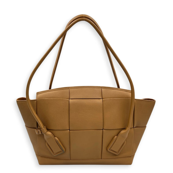 Arco Brown Shoulder Bag in Calfskin,  hardware