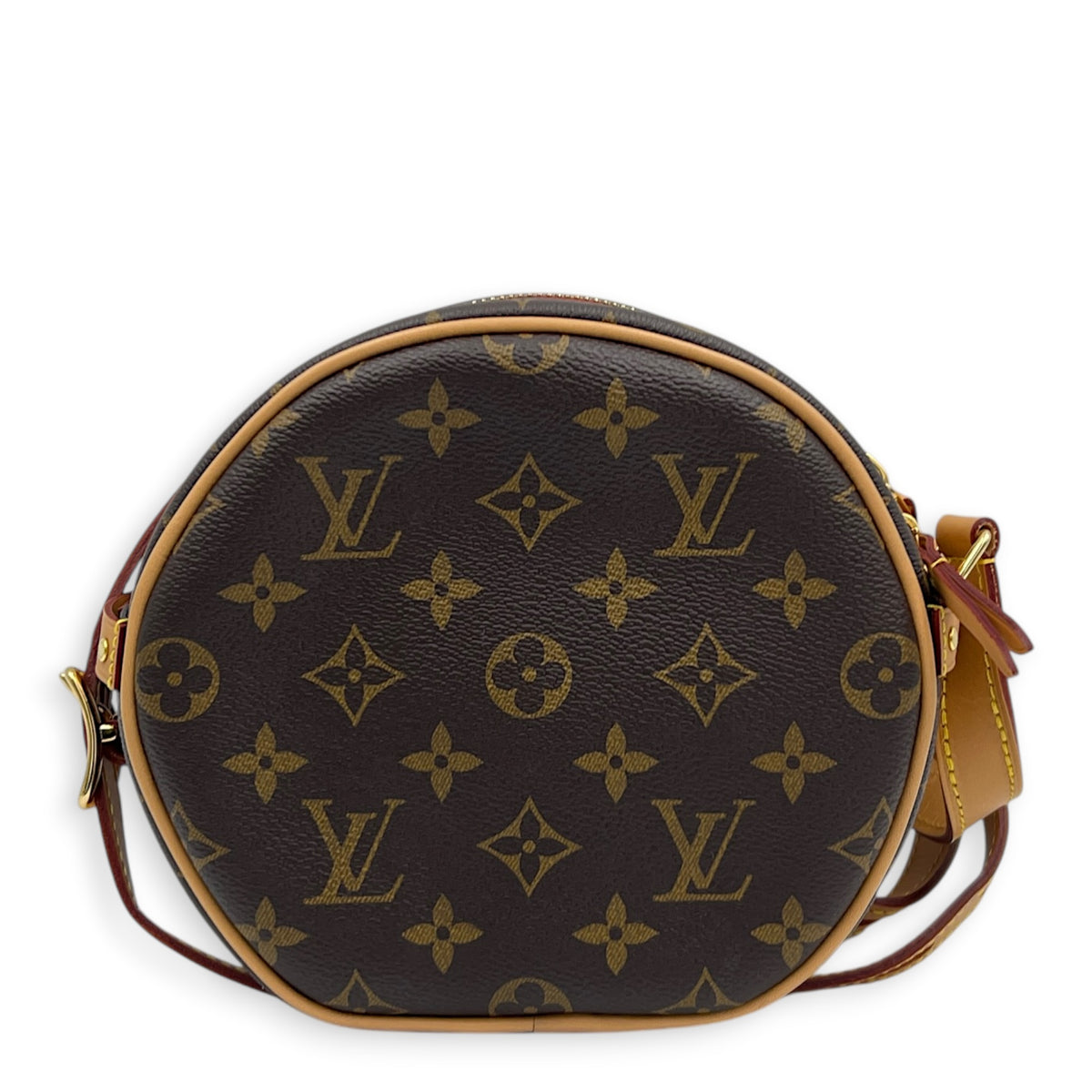 Boite Chapeau PM Brown Crossbody Bag in Monogram Coated Canvas, Gold hardware