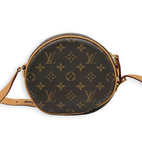 Boite Chapeau PM Brown Crossbody Bag in Monogram Coated Canvas, Gold hardware