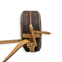 Boite Chapeau PM Brown Crossbody Bag in Monogram Coated Canvas, Gold hardware