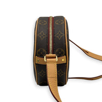 Boite Chapeau PM Brown Crossbody Bag in Monogram Coated Canvas, Gold hardware