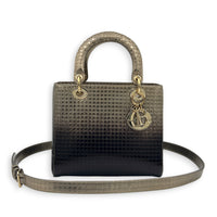 Lady Dior Gradient Micro Cannage Top Handle Bag in Patent Leather, Gold hardware