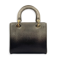 Lady Dior Gradient Micro Cannage Top Handle Bag in Patent Leather, Gold hardware