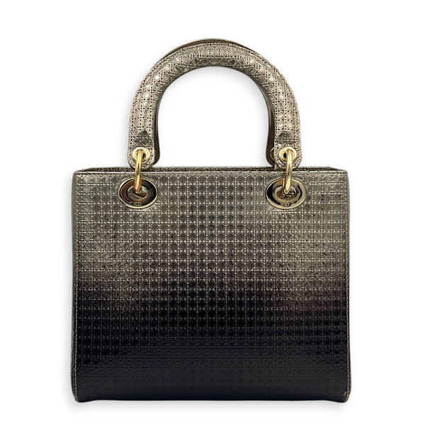 Lady Dior Gradient Micro Cannage Top Handle Bag in Patent Leather, Gold hardware