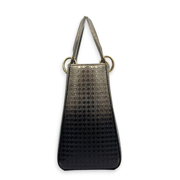 Lady Dior Gradient Micro Cannage Top Handle Bag in Patent Leather, Gold hardware