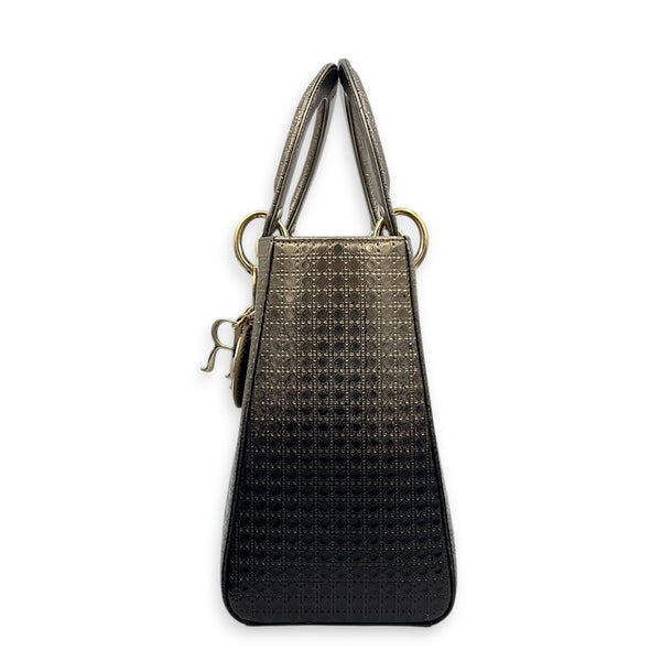 Lady Dior Gradient Micro Cannage Top Handle Bag in Patent Leather, Gold hardware