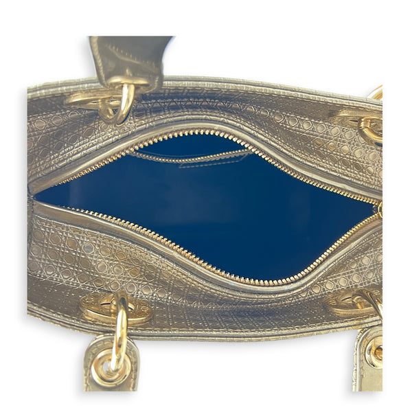 Lady Dior Gradient Micro Cannage Top Handle Bag in Patent Leather, Gold hardware