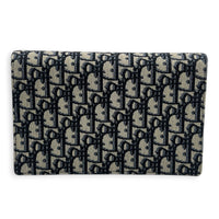 Saddle Wallet On Chain Navy Blue Oblique in Jacquard, Antique Brass hardware