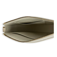 Saddle White Shoulder Bag in Goat Leather, Gold hardware